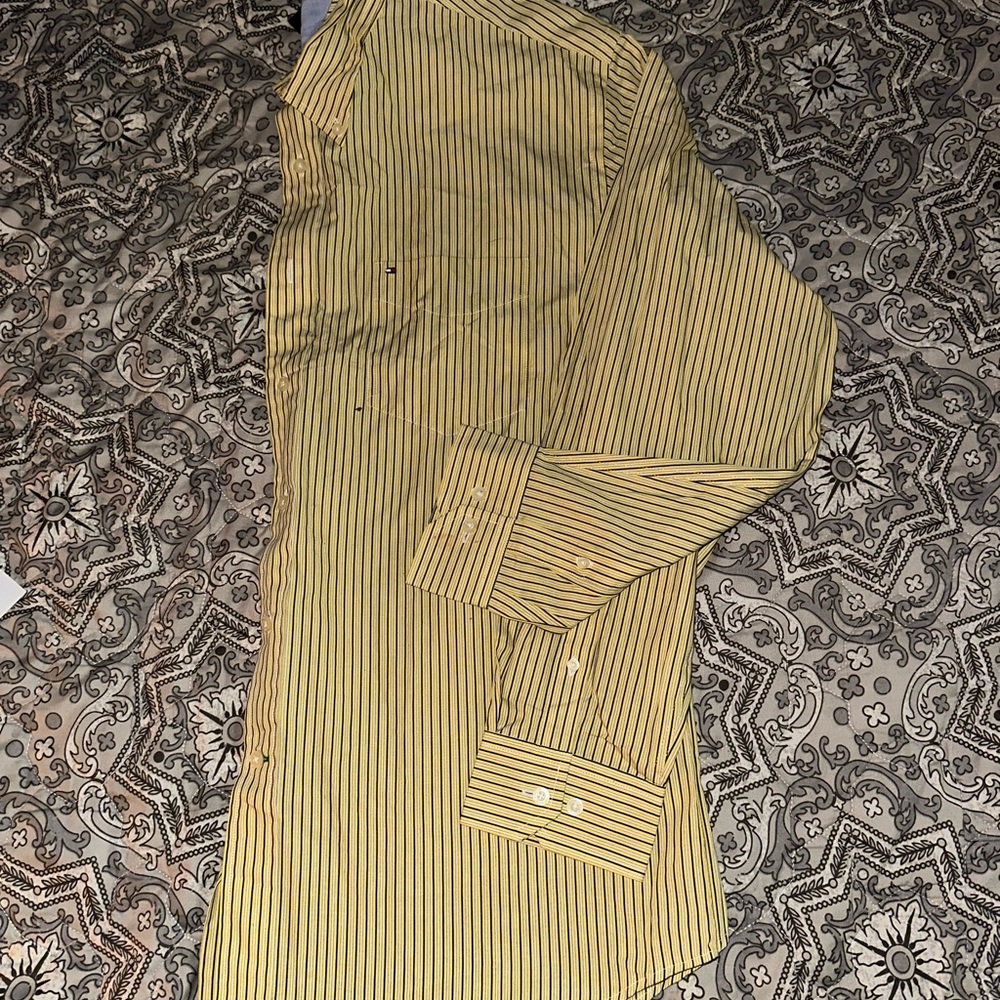 Tommy Hilfiger Blue and Yellow Striped Shirt